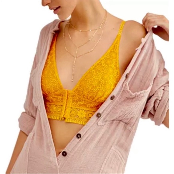 🆕 Free People Ella Soft Lace Longline Bralette - Picture 3 of 12